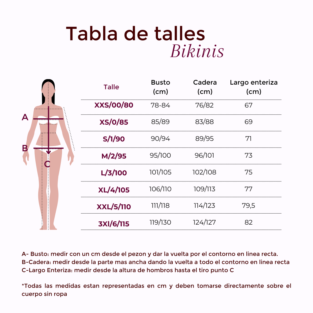 tabla de talles bikinis nuvia